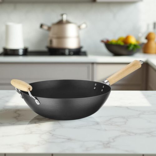 Wok fanyéllel, vas 32 cm, HENDI