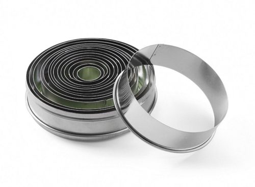 Tésztakiszúró, pogácsaszaggtó, kerek sima, 14 méret, rozsdamentes