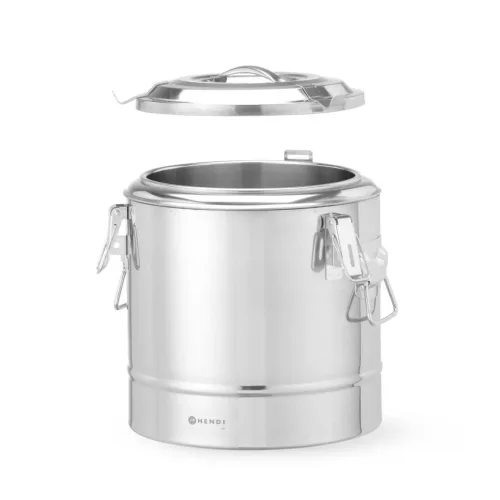 Ételszállító badella, duplafalú hőszigetelt, 11 liter, 30×34,5 cm, HENDI