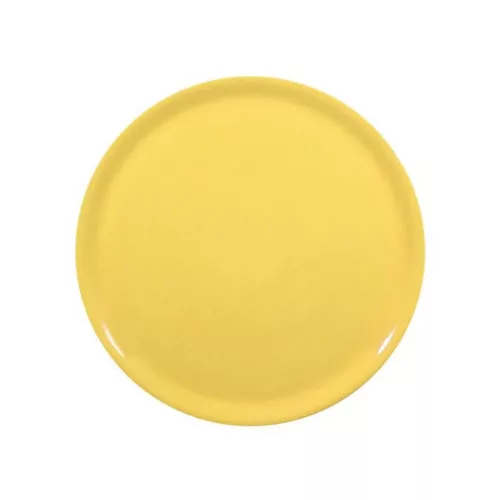 Pizzatányér, sárga, 33 cm, porcelán