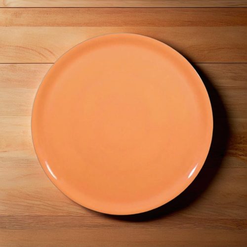 Pizzatányér, narancssárga, 33 cm, porcelán