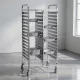 Tálcatartó regálkocsi, mobil állvány, dupla, 30 db GN 1/1 tálcához, rozsdamentes