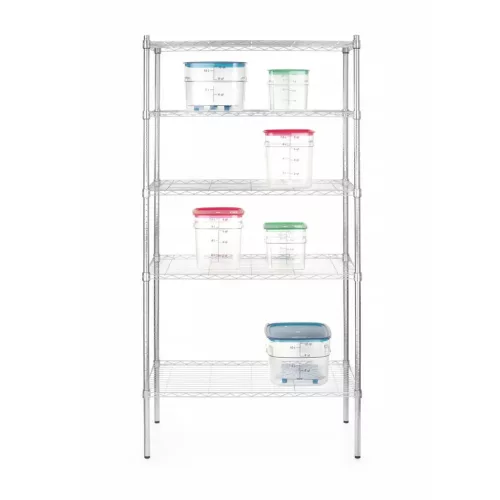 Krómozott állvány 5 polccal, 183x91x45,5 cm