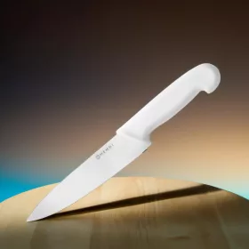 Szakácskés, 18 cm penge, fehér nyél