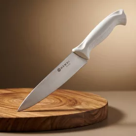 Szakácskés, 18 cm penge, fehér nyéllel, Hendi