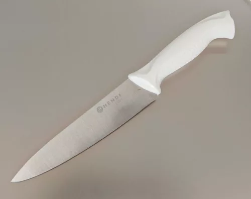 Szakácskés, 18 cm penge, fehér nyéllel, Hendi