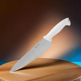 Szakácskés, 24 cm penge, fehér nyél
