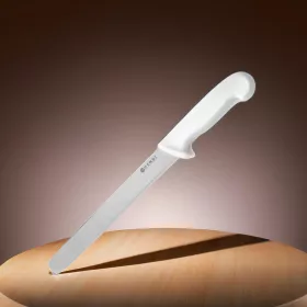 Kenyérvágó kés, 25 cm penge, fehér nyél