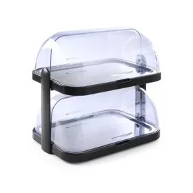   Dupla hűtőtálca jégakkuval és roll-top fedővel, sötétszürke, HENDI