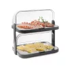 Dupla hűtőtálca jégakkuval és roll-top fedővel, sötétszürke, HENDI