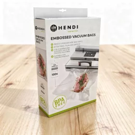   Légcsatornás Sous vide főzhető vákuumtasak, 150×250 mm, 75 mikron, 100 db/csomag