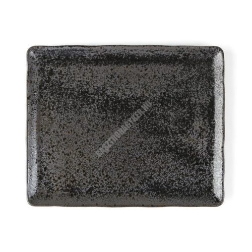 Carbon lapostányér, 33×27 cm, kemény porcelán, Holst