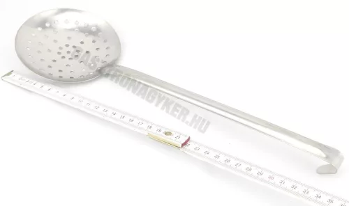 Unipezzo szűrőkanál, rozsdamentes, nyélhossz.: 26 cm. átmérő 11 cm