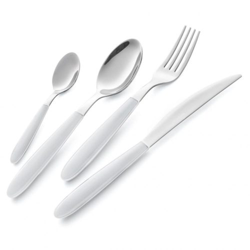 24 db-os evőeszközkészlet fehér színű nyéllel