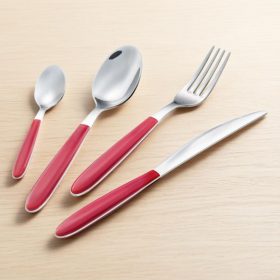 24 db-os evőeszközkészlet piros színű nyéllel