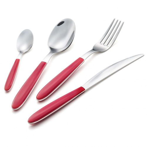 24 db-os evőeszközkészlet piros színű nyéllel
