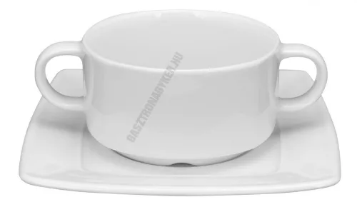 Victoria leveses csésze+alj 320 ml szögletes, porcelán