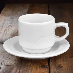 Arcadia kávéscsésze+alj, 80 ml, porcelán