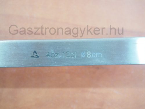 Merőkanál, 120 ml, űrmértékjelölt, nyélhossz: 34 cm, átmérő: 8 cm