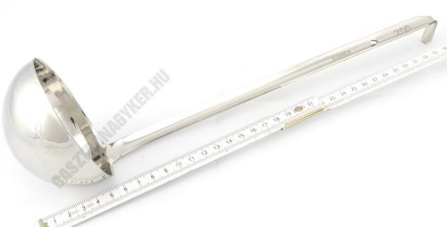 Merőkanál, 200 ml, űrmértékjelölt, nyélhossz: 30 cm, átmérő: 9,5 cm