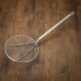   Fritou, fritőz kanál, átmérő: 25 cm, teljes hossz: 66 cm, rozsdamentes