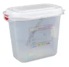GN edény, 1/9 150 mm, 1,5 l, légmentesen záró fedővel, polipropilén