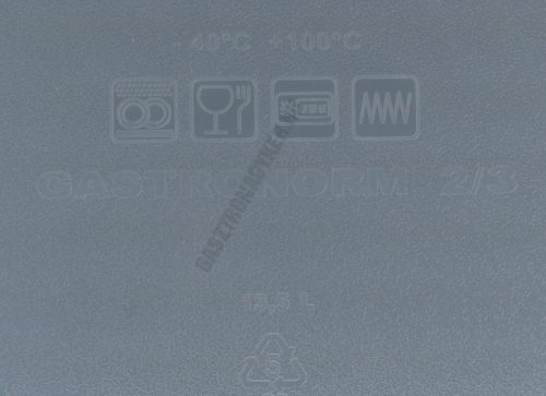 GN edény, 2/3 150 mm, 13,5 l, légmentesen záró fedővel, polipropilén