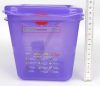 GN edény, 1/6 150 mm, 2,6 l, légmentesen záró fedővel, lila, anti-allergén, polipropilén