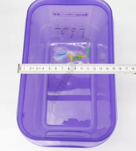 GN edény, 1/4 150 mm, 4,3 l, légmentesen záró fedővel, lila anti-allergén, polipropilén