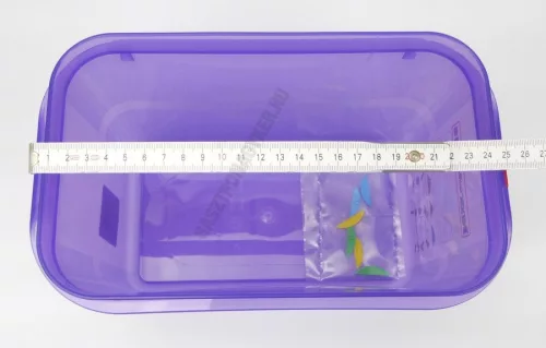 GN edény, 1/4 150 mm, 4,3 l, légmentesen záró fedővel, lila anti-allergén, polipropilén