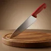 Szakácskés, 25 cm penge, piros nyéllel