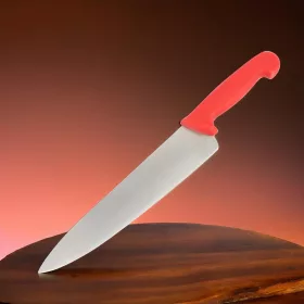 Szakácskés, 25 cm penge, piros nyéllel
