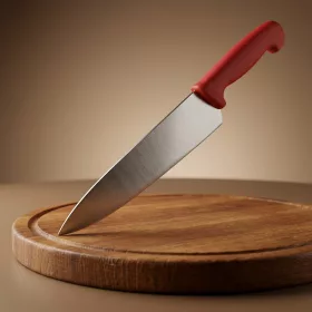 Szakácskés, 25 cm penge, piros nyéllel