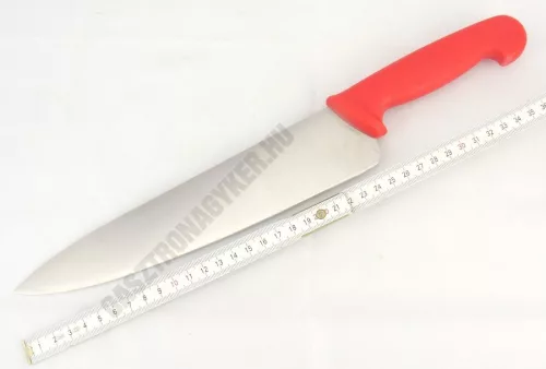 Szakácskés, 25 cm penge, piros nyéllel
