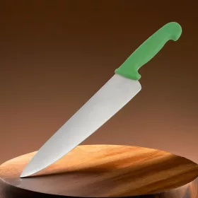 Szakácskés, 25 cm penge, zöld nyéllel
