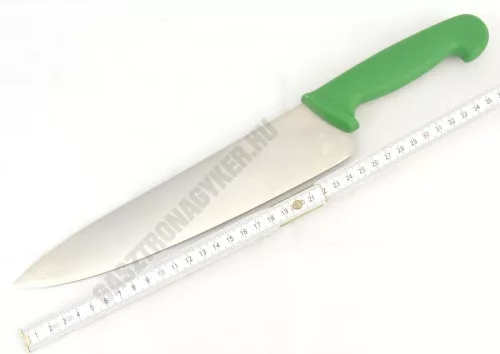 Szakácskés, 25 cm penge, zöld nyéllel