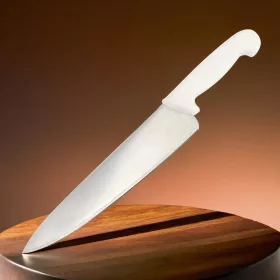 Szakácskés, 25 cm penge, fehér nyéllel