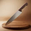 Szakácskés, 25 cm penge, barna nyéllel
