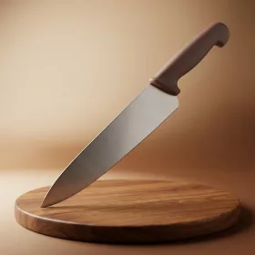 Szakácskés, 25 cm penge, barna nyéllel