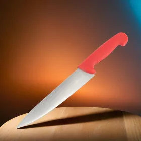 Szakácskés, 21 cm penge, piros nyéllel