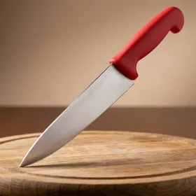 Szakácskés, 21 cm penge, piros nyéllel