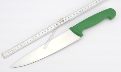 Szakácskés, 21 cm penge, zöld nyéllel