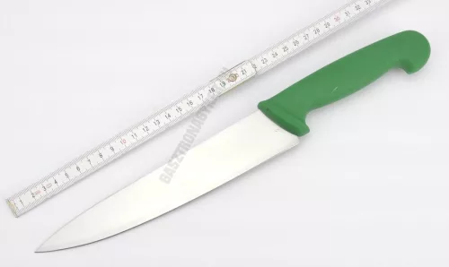 Szakácskés, 21 cm penge, zöld nyéllel