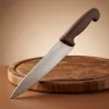 Szakácskés, 21 cm penge, barna nyéllel