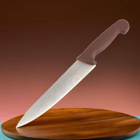 Szakácskés, 21 cm penge, barna nyéllel