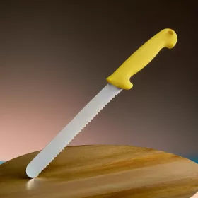 Kenyérvágó kés, 20 cm penge, sárga nyél