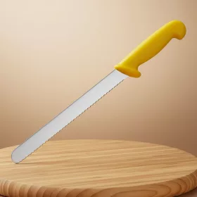 Kenyérvágó kés, 20 cm penge, sárga nyél