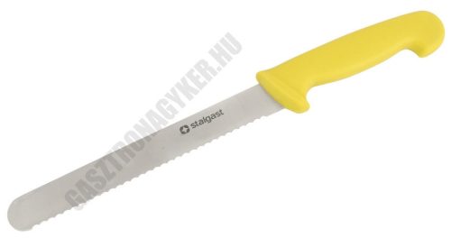 Kenyérvágó kés, 20 cm penge, sárga nyél