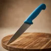 Konyhakés, szeletelőkés, 15 cm penge, kék nyél 