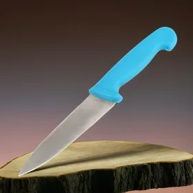 Konyhakés, szeletelőkés, 15 cm penge, kék nyél 